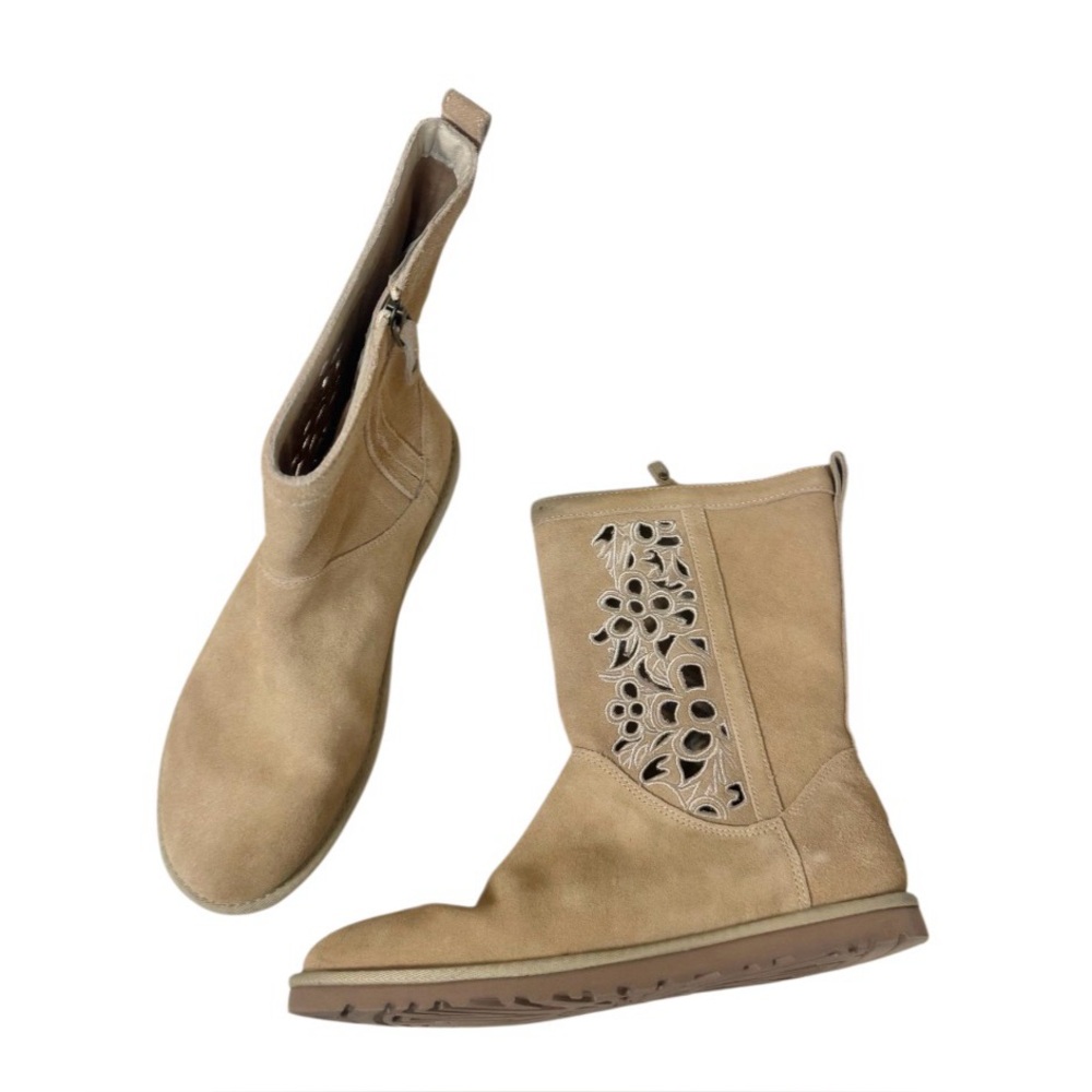 New in Box UGG Lo pro FLORAL CUTOUT SUEDE BOOTS WOMEN’s size 10 - Picture 9 of 16